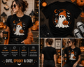 Cute Ghost Halloween T-Shirt – Cozy Pumpkin Ghost Graphic Tee for Fall (Copy)