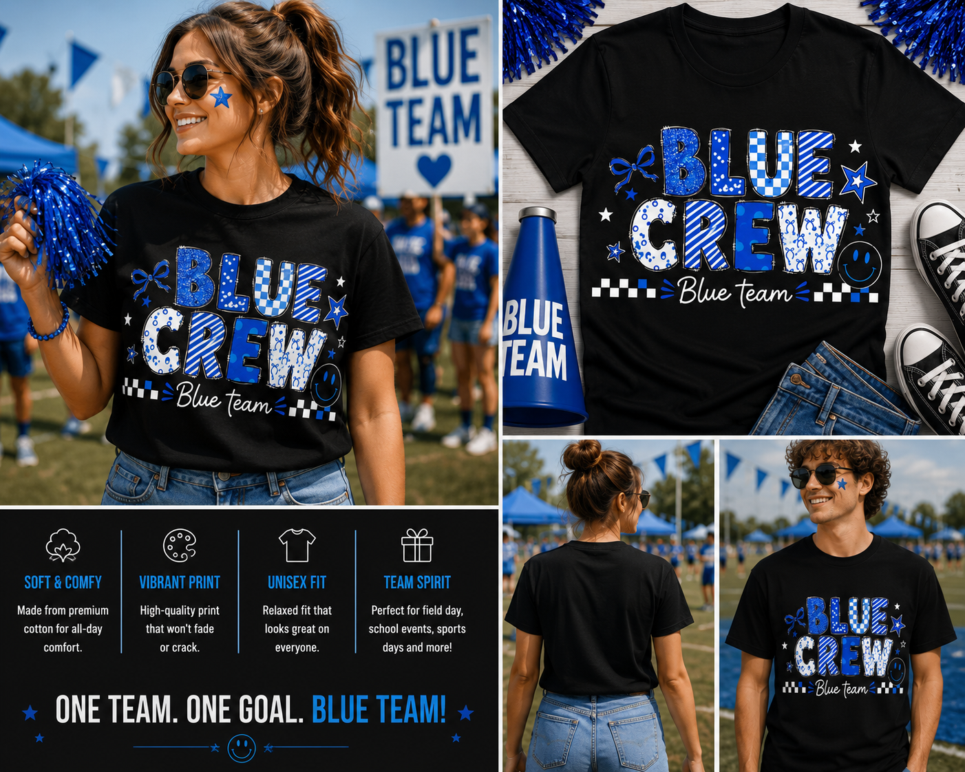 Blue Crew Blue Team Field Day Shirt – Fun School Sports Day Matching Tee