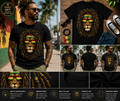Rasta Lion with Dreadlocks T-Shirt | Cool Reggae Lion Graphic Tee for Men & Women