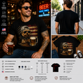 Patriotic Yorkie Beer Lover T-Shirt – Funny USA Dog Drinking Beer Graphic Tee