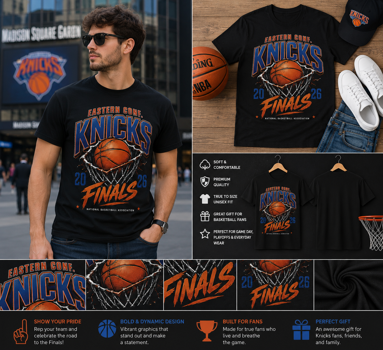 2026 Eastern Conference Knicks Finals T-Shirt – Basketball Fan Playoff Championship Graphic Tee