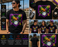 Mardi Gras Baseball Drip Shirt Colorful Carnival Softball Graphic T-Shirt