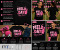 Field Day Blue Team Pink Foam Finger T-Shirt – Cute School Sports Day Matching Tee
