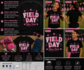 Field Day Blue Team Pink Stars T-Shirt – Cute School Sports Day Matching Tee