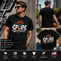 Retro Vintage Spurs Basketball T-Shirt – Neon Graffiti Sports Fan Graphic Tee
