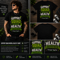 Support Squad Mental Health Awareness T-Shirt – Stronger Together Green Ribbon Unisex Graphic Tee