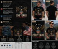 250 Years of American Freedom Eagle Patriotic T-Shirt – 1776-2026 USA Anniversary Graphic Tee