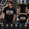 Retro Vintage Spurs Drip Basketball T-Shirt – Neon Streetwear Fan Graphic Tee for Men & Women