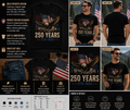 250 Years Patriotic Eagle USA Flag T-Shirt – 1776-2026 American Independence Anniversary Tee