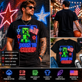 Born to Creep Neon Pixel Gamer Patriotic 4th of July T-Shirt