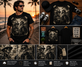 Vintage Beach Skeleton Graphic T-Shirt – Retro Skull Vacation Streetwear Tee