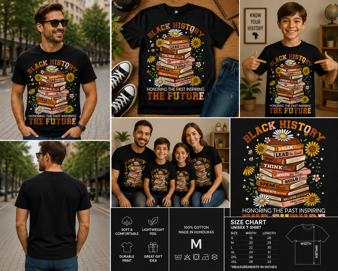 Black History Month Honoring the Past Inspiring the Future T-Shirt