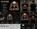 Fix Ur Face Skull Graphic T-Shirt – Funny Sarcastic Gothic Horror Tee