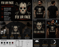 Fix Ur Face Horror Mask Funny Sarcastic Graphic T-Shirt
