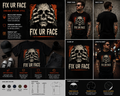 Fix Ur Face Skull Horror Graphic T-Shirt – Dark Humor Gothic Tee