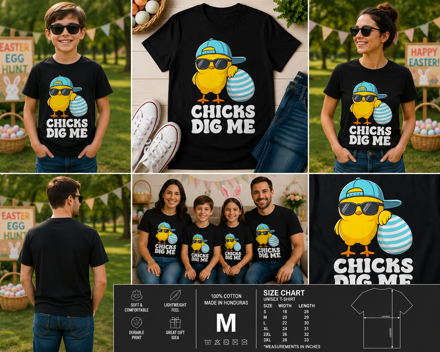Funny Easter Chick “Chicks Dig Me” T-Shirt – Cute Cool Chick Easter Graphic Tee