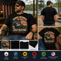 Proud Member of the Just Resting My Eyes Club T-Shirt – Funny Sleeping Dad Shirt, Patriotic American Flag Father's Day Graphic Tee
