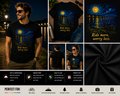 Ride More Worry Less Cycling T-Shirt | Van Gogh Inspired Bicycle Art Graphic Tee | Motivational Bike Rider Shirt for Cycling Lovers