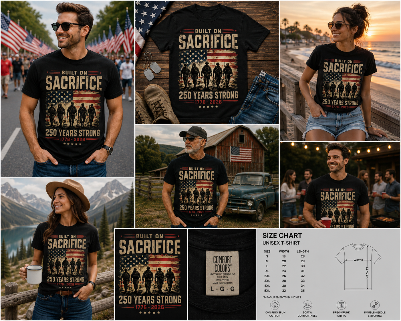 USA 250th Anniversary Patriotic Flag T-Shirt – 1776–2026 America Celebration Tee (Copy)