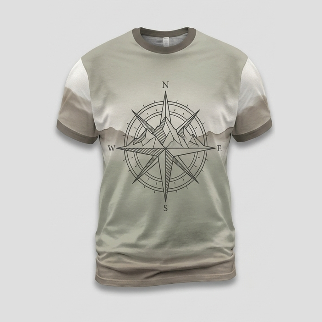 Mountain Compass Wind Rose Outdoor Aop Tshirt