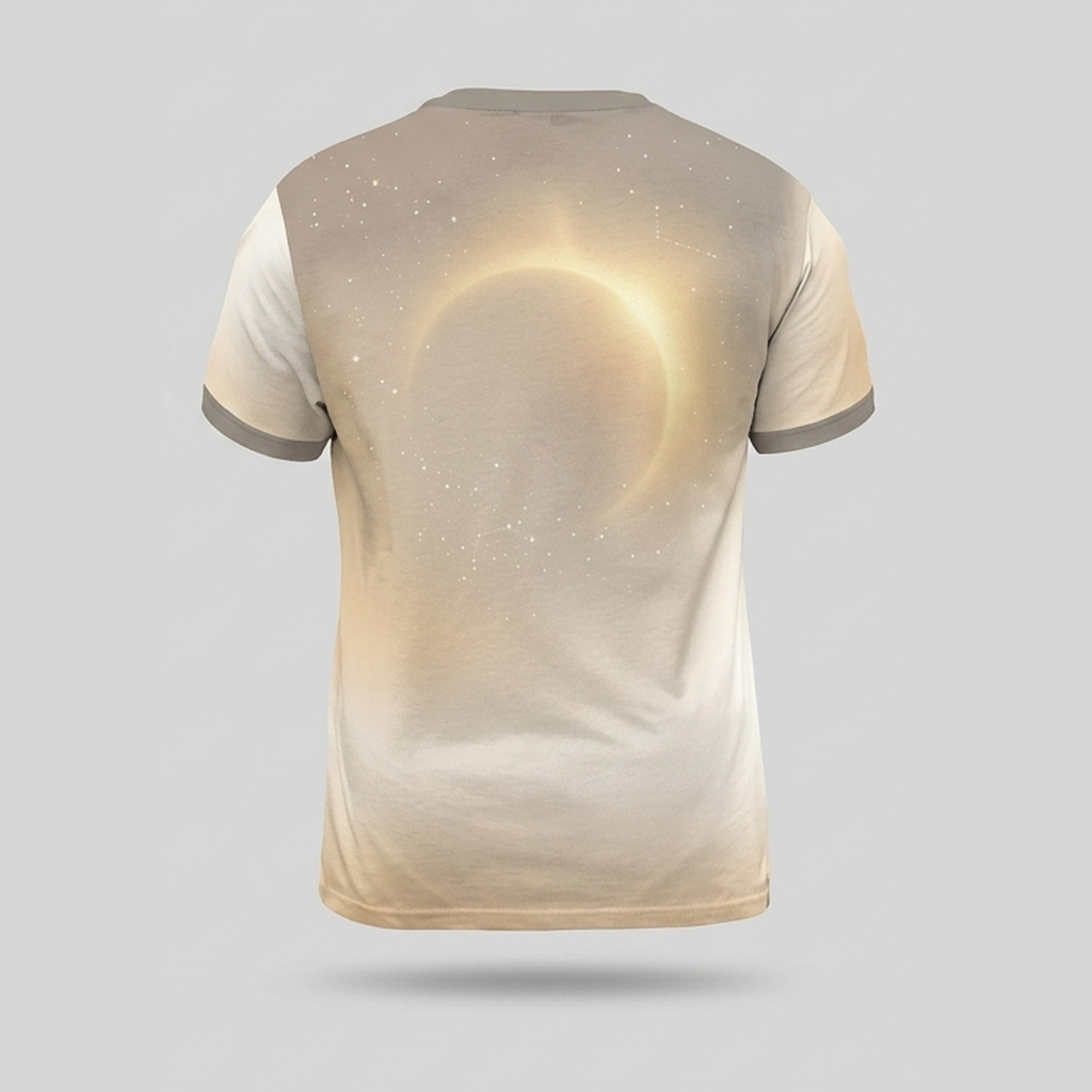 Sun Moon Celestial Eclipse Line Art Aop Tshirt