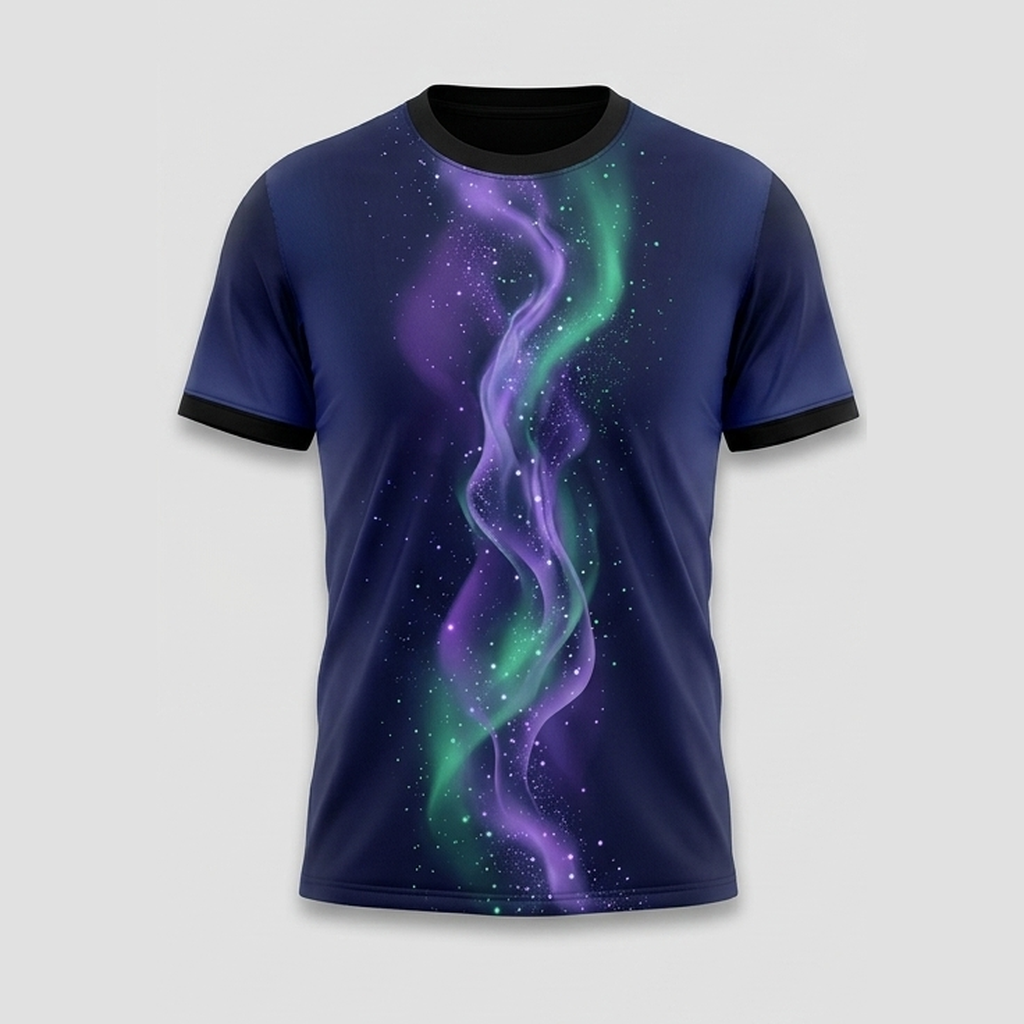 Cosmic Aurora Galaxy Smoke Flow Aop Tshirt