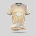 Sun Moon Celestial Eclipse Line Art Aop Tshirt