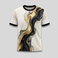 Golden Marble Obsidian Liquid Smoke Aop Tshirt