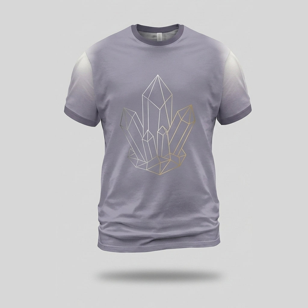 Crystal Quartz Cluster Line Art Aop Tshirt